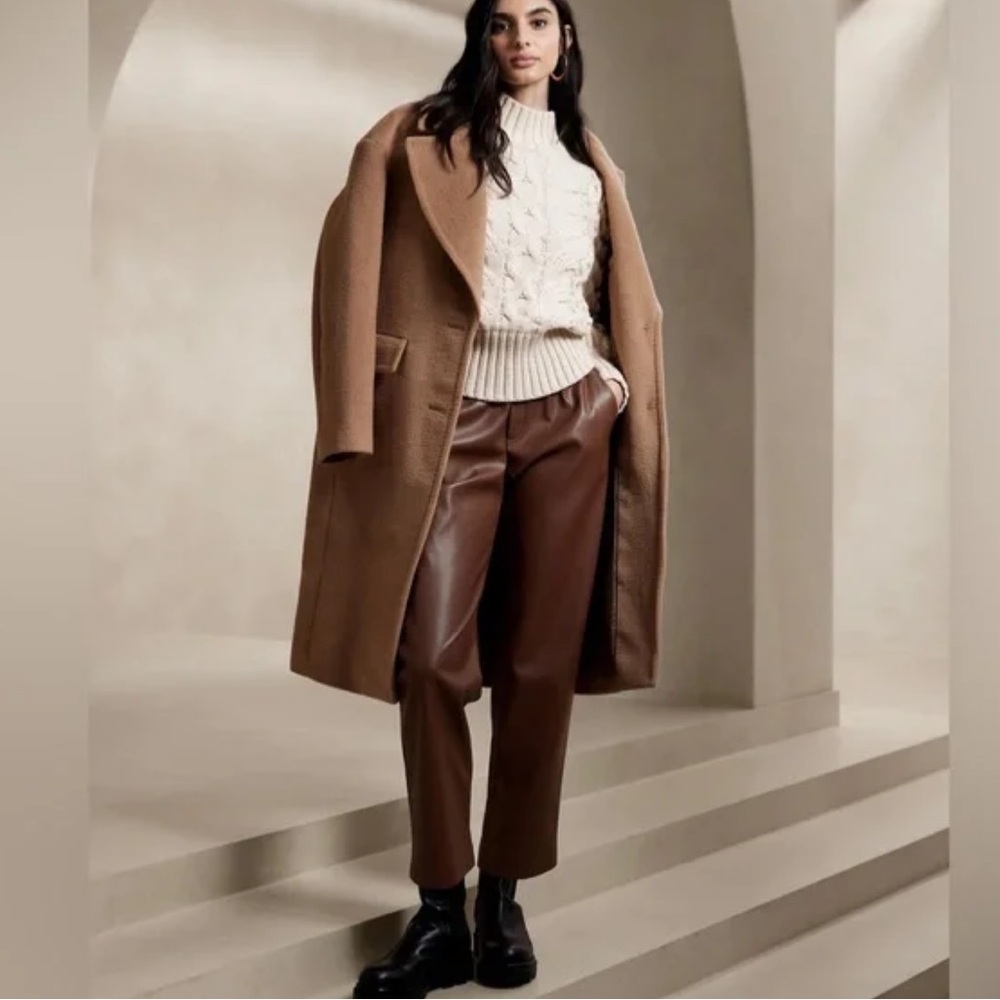 Banana Republic dark brown faux leather pants